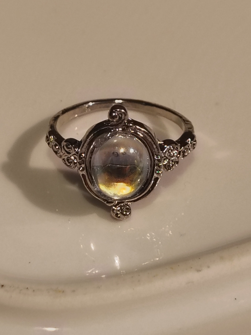 Silver Style-Accent Moonstone Cabochon Ring - Women Jewelry 5/6